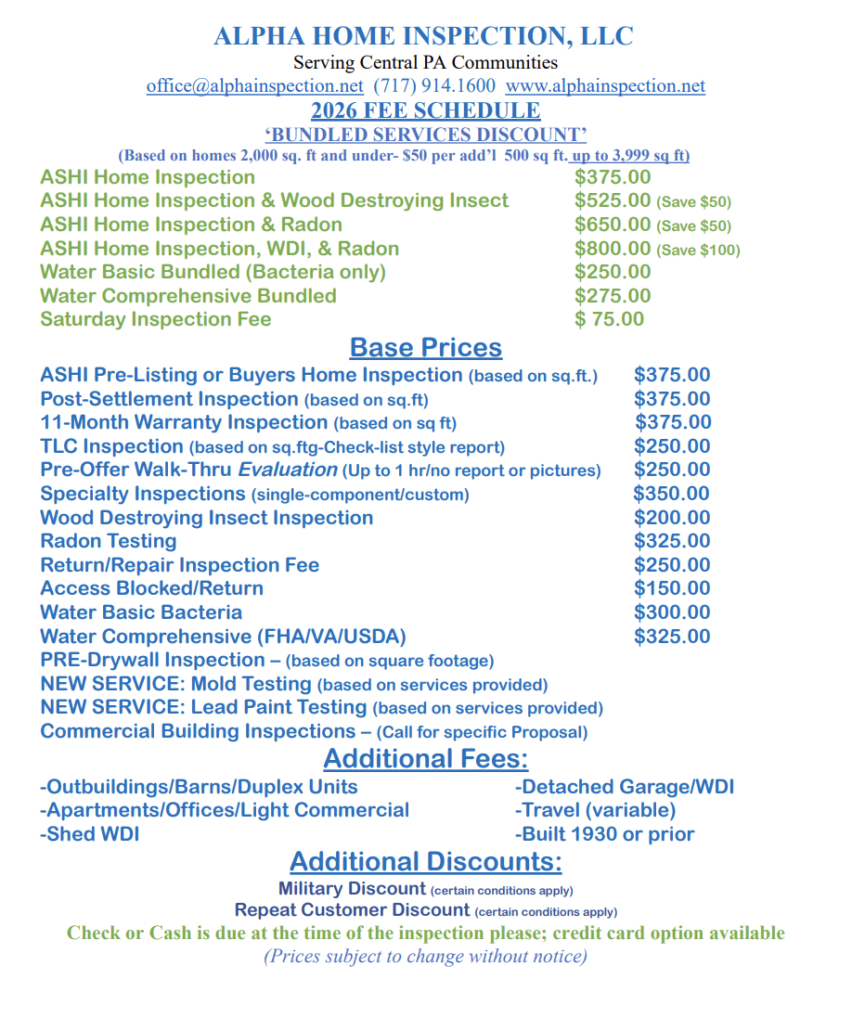 Our Services - Alpha Home Inspection
